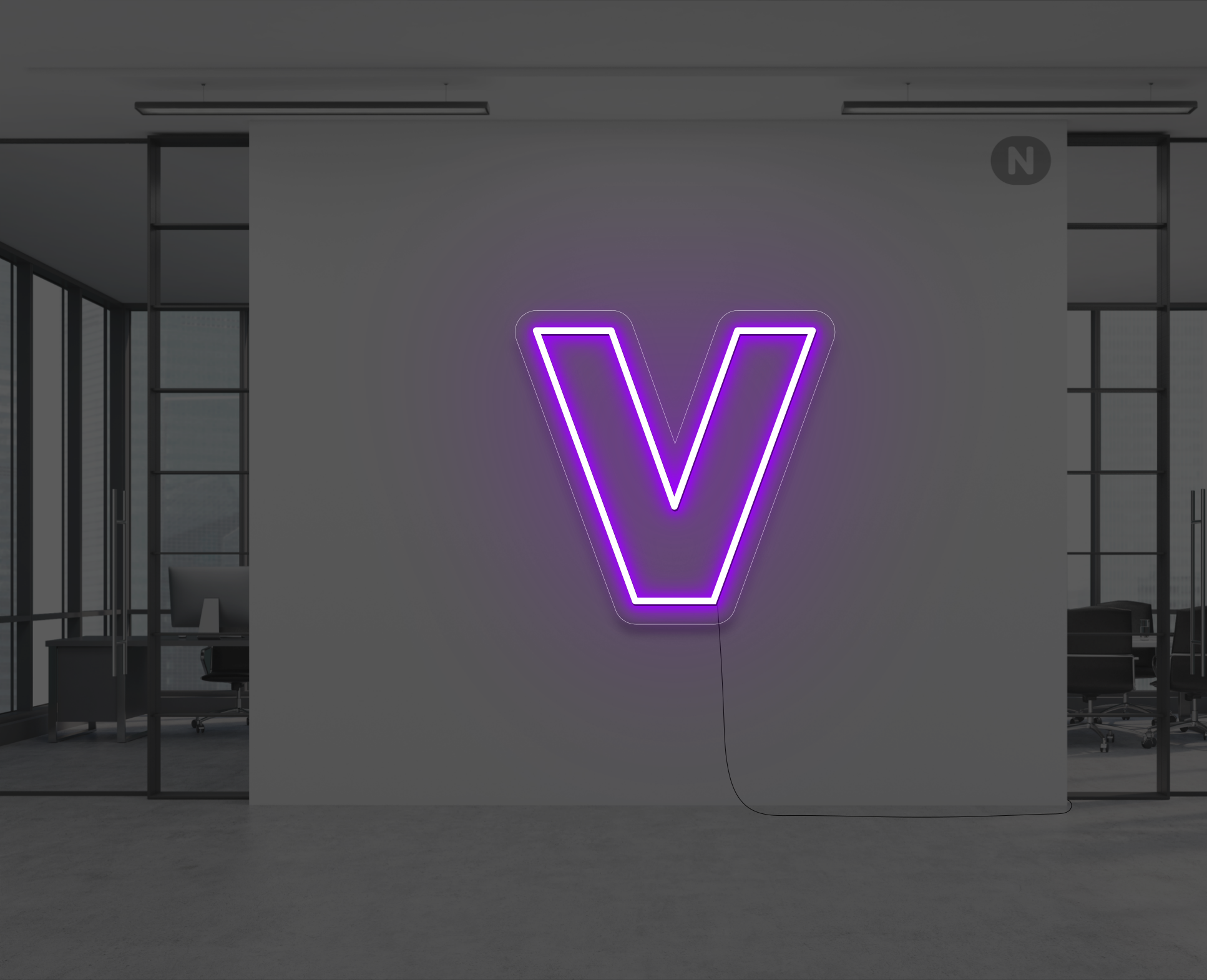 letras-de-neon-v-violeta