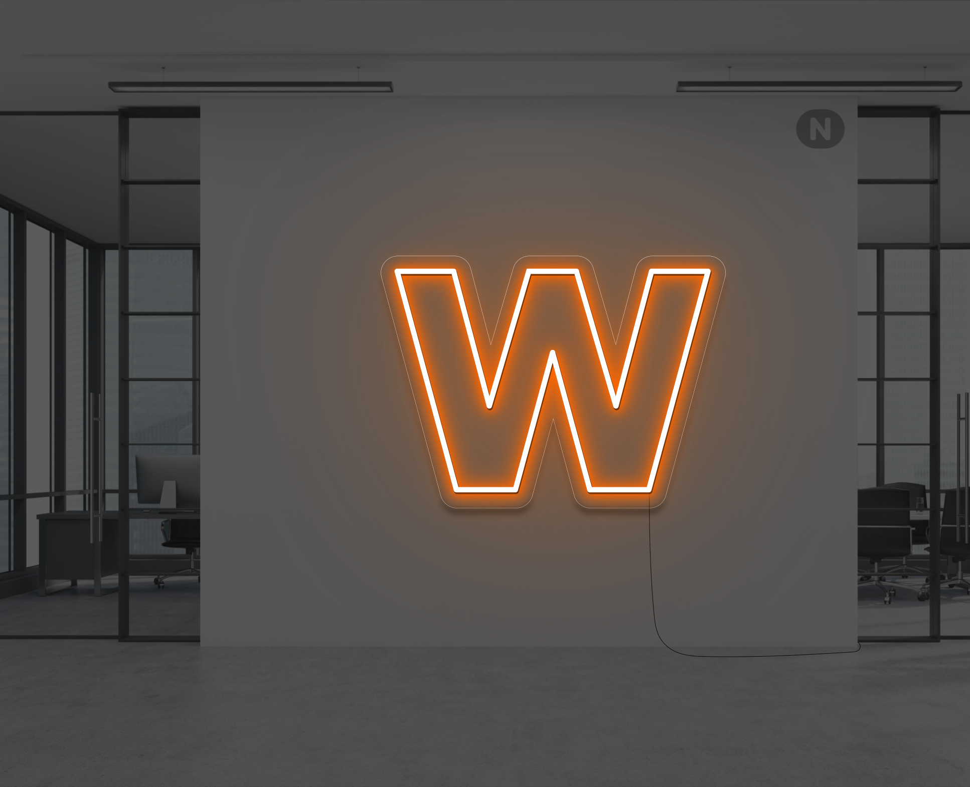 letras-de-neon-w-naranja