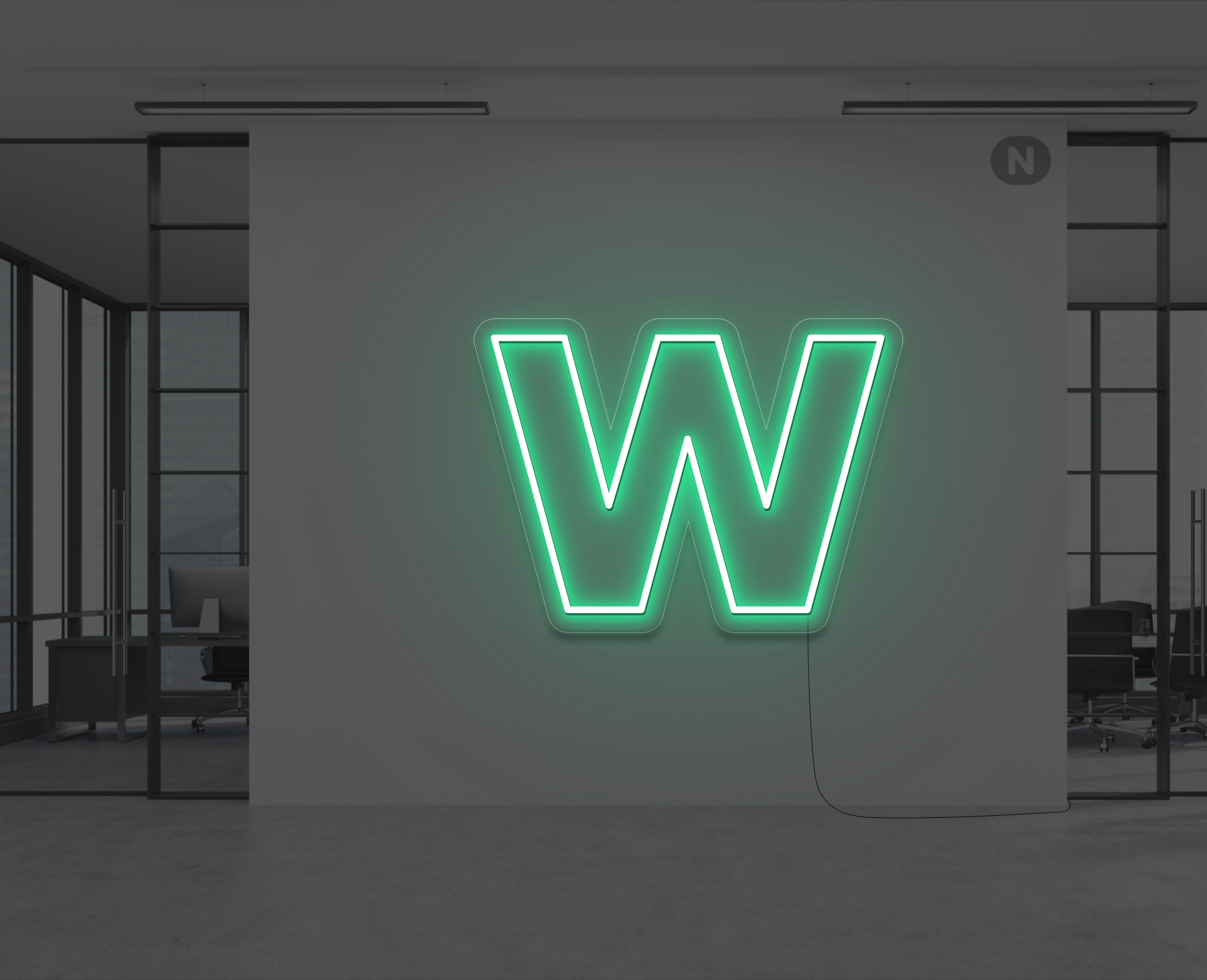 letras-de-neon-w-verde