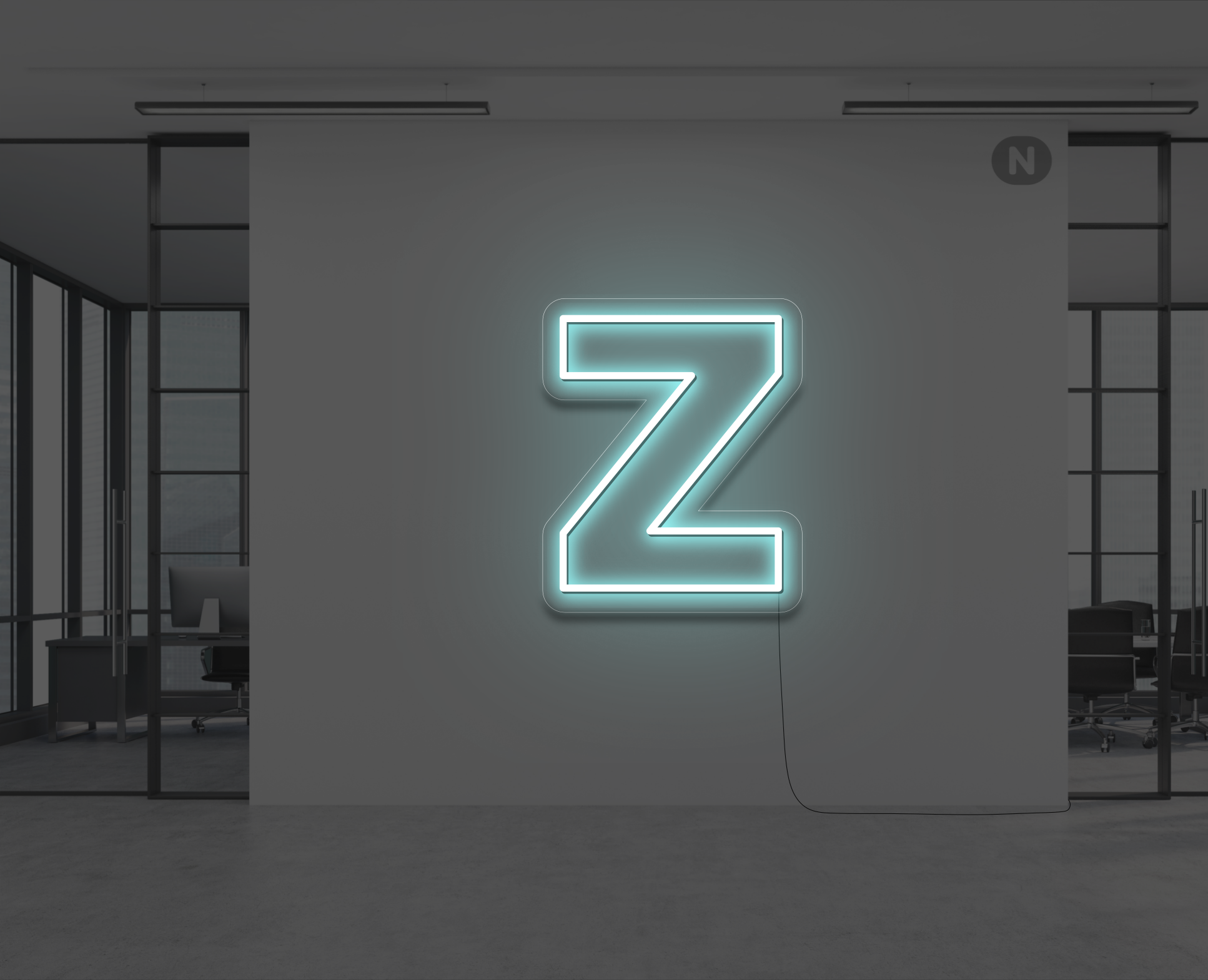 letras-de-neon-z-azul-hielo