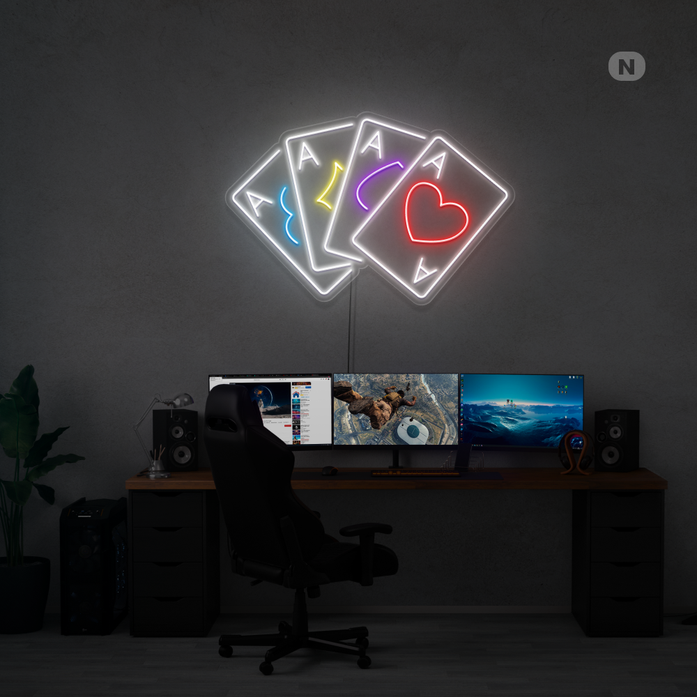 Cartel neon Cartas de juego