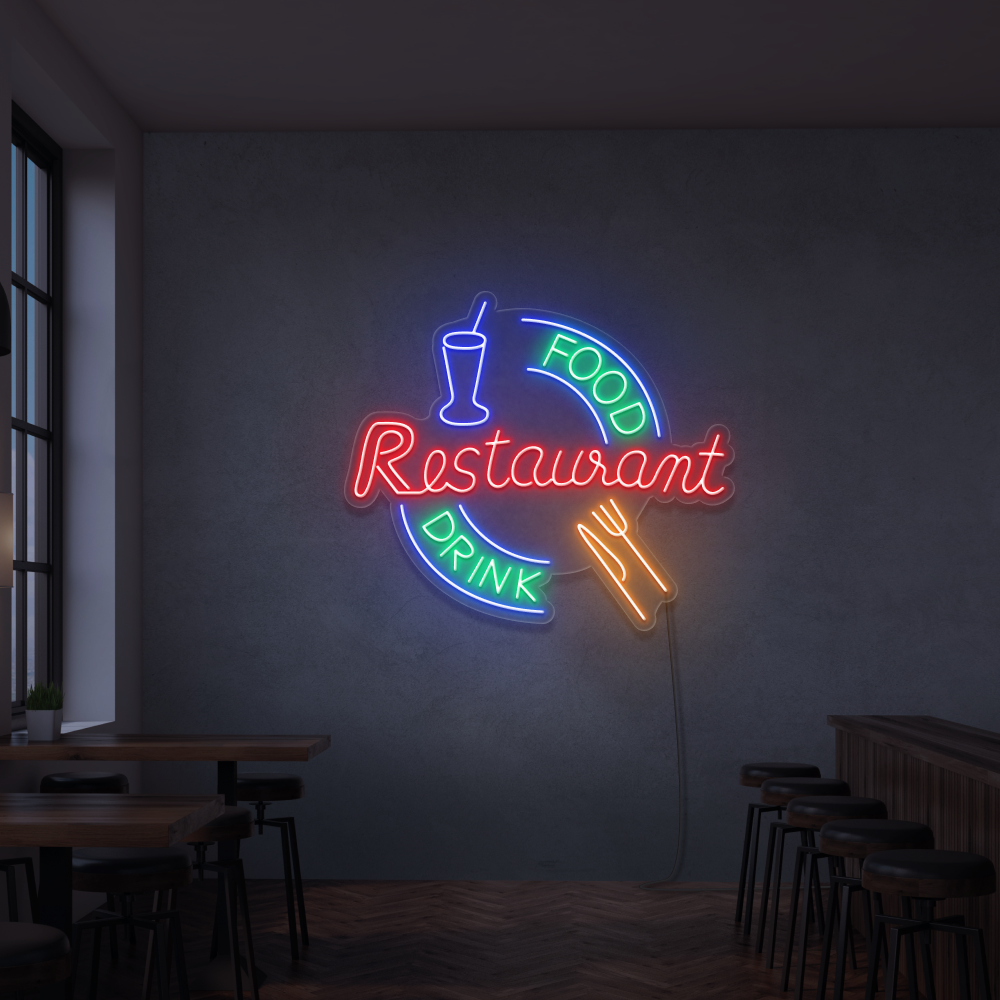 Cartel neon Restaurant food drinks