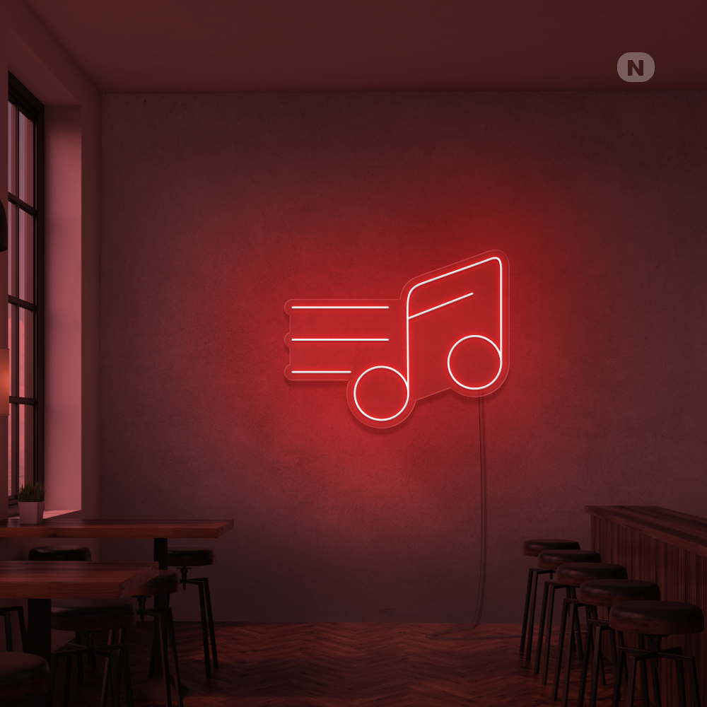 Cartel neon Nota musical