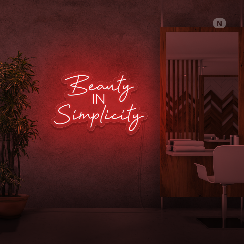 Cartel neon Beauty in Simplicity