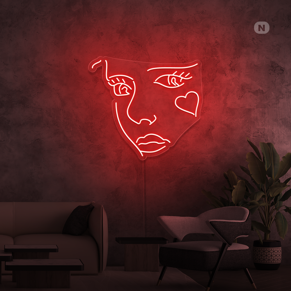 Cartel neon Cara de Joker