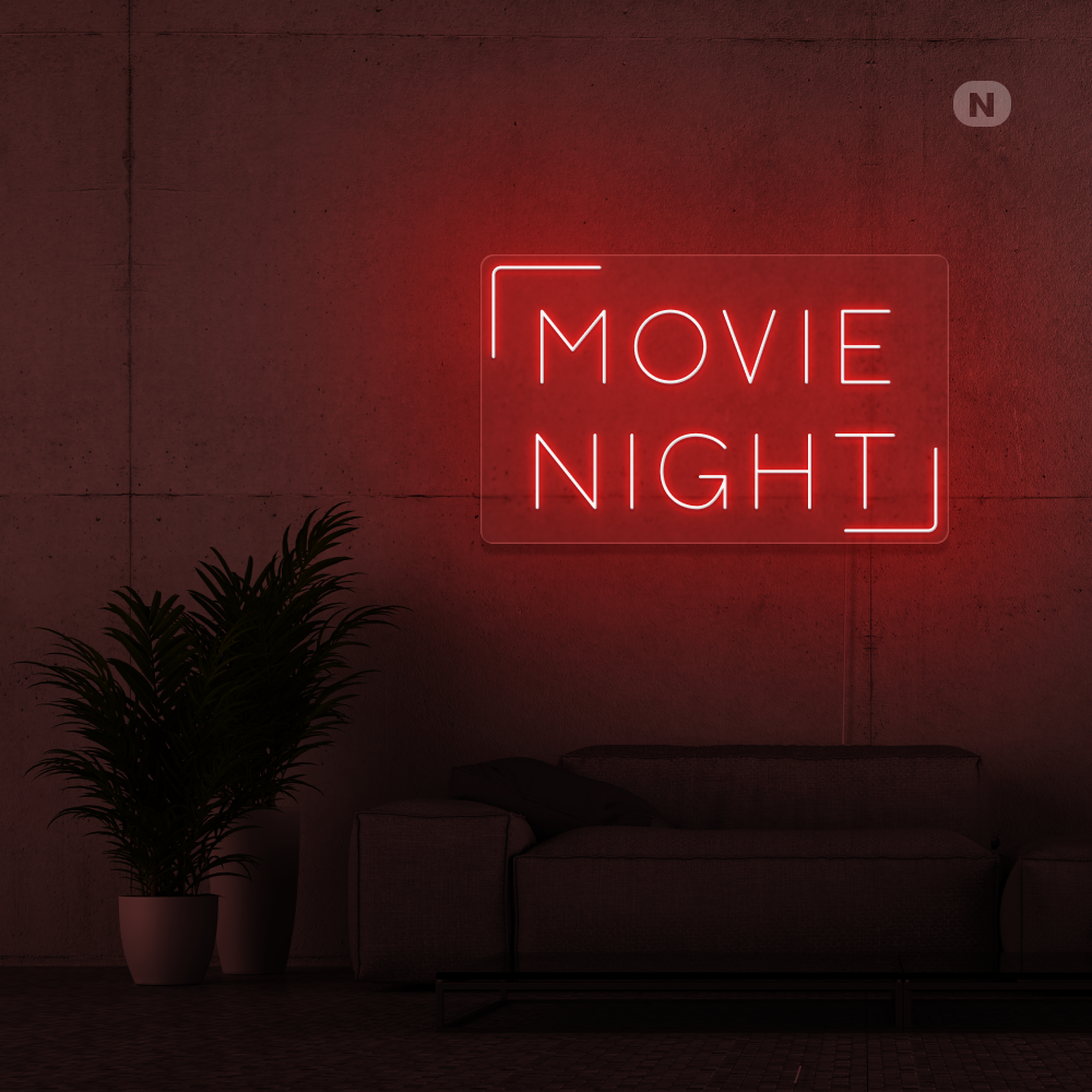 Cartel neon Movie Night