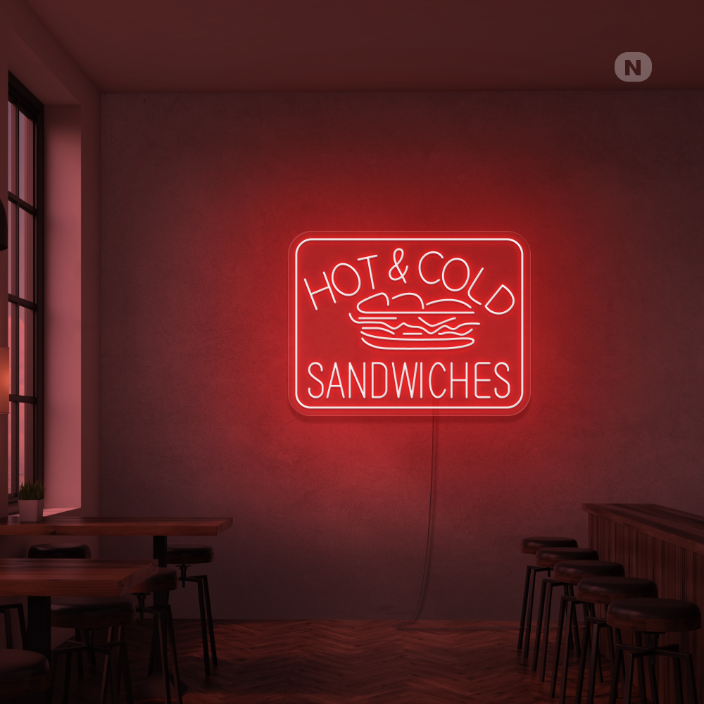 Cartel neon Hot & Cold Sandwiches