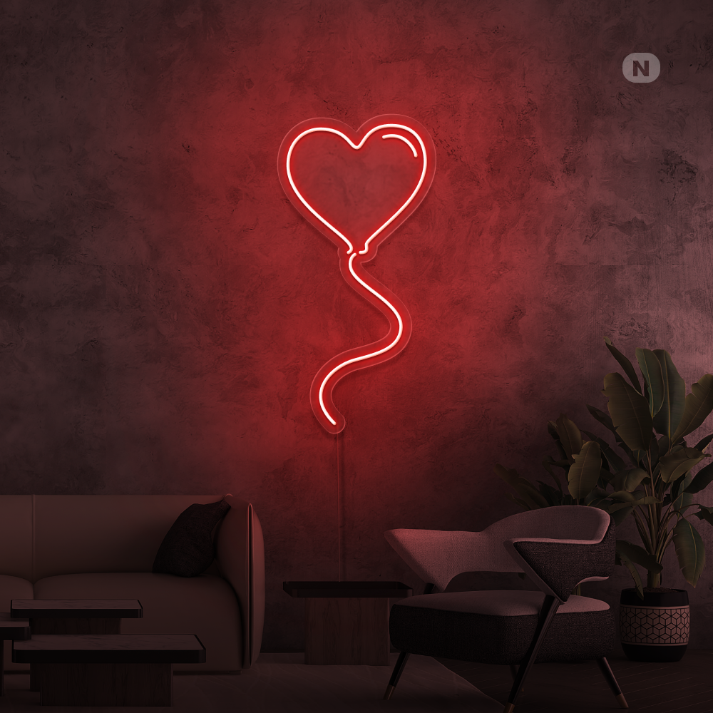 Cartel neon Globo del amor