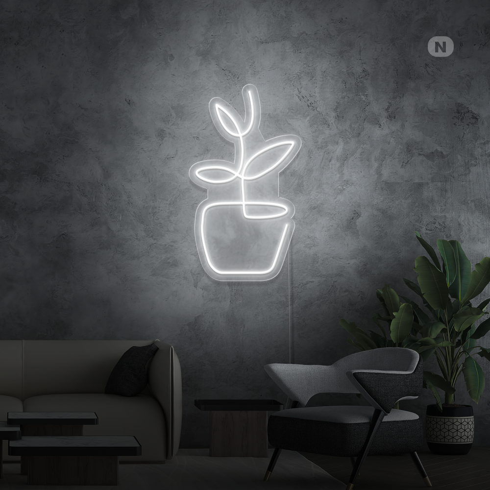 Cartel neon Maceta