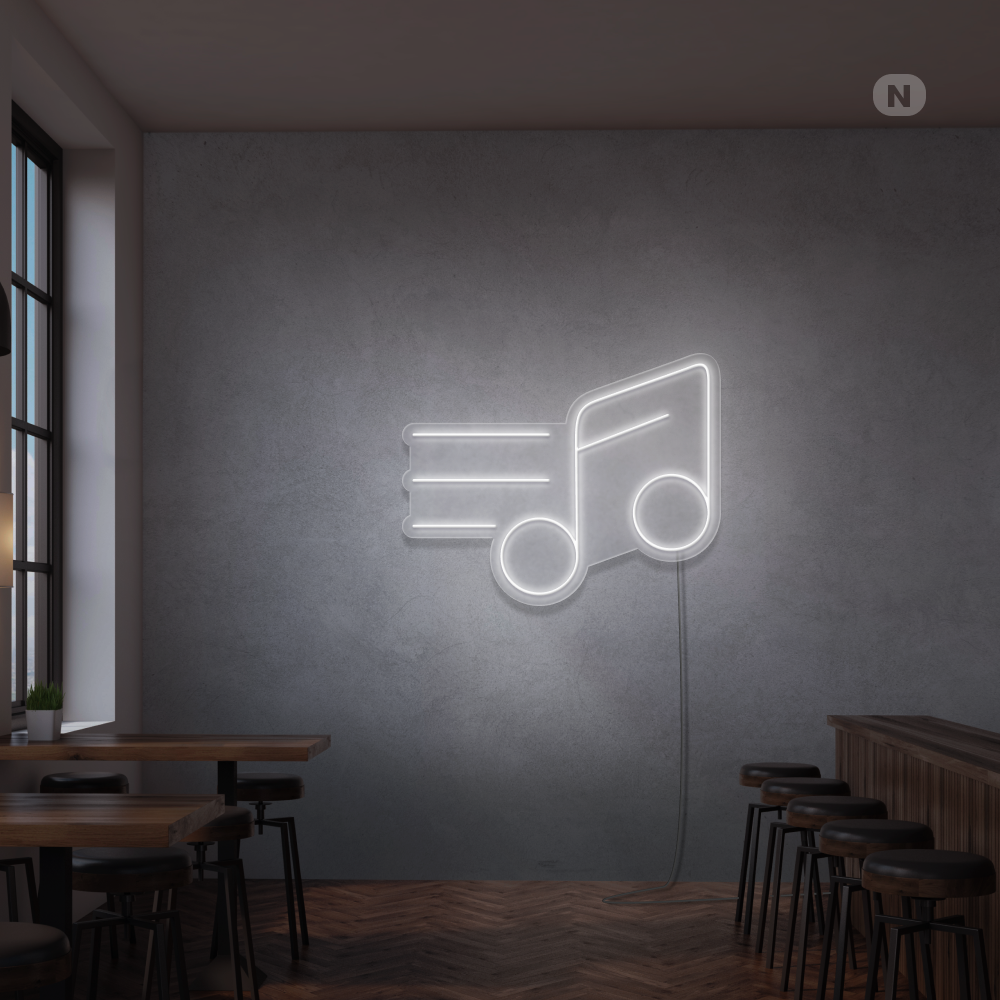 Cartel neon Nota musical