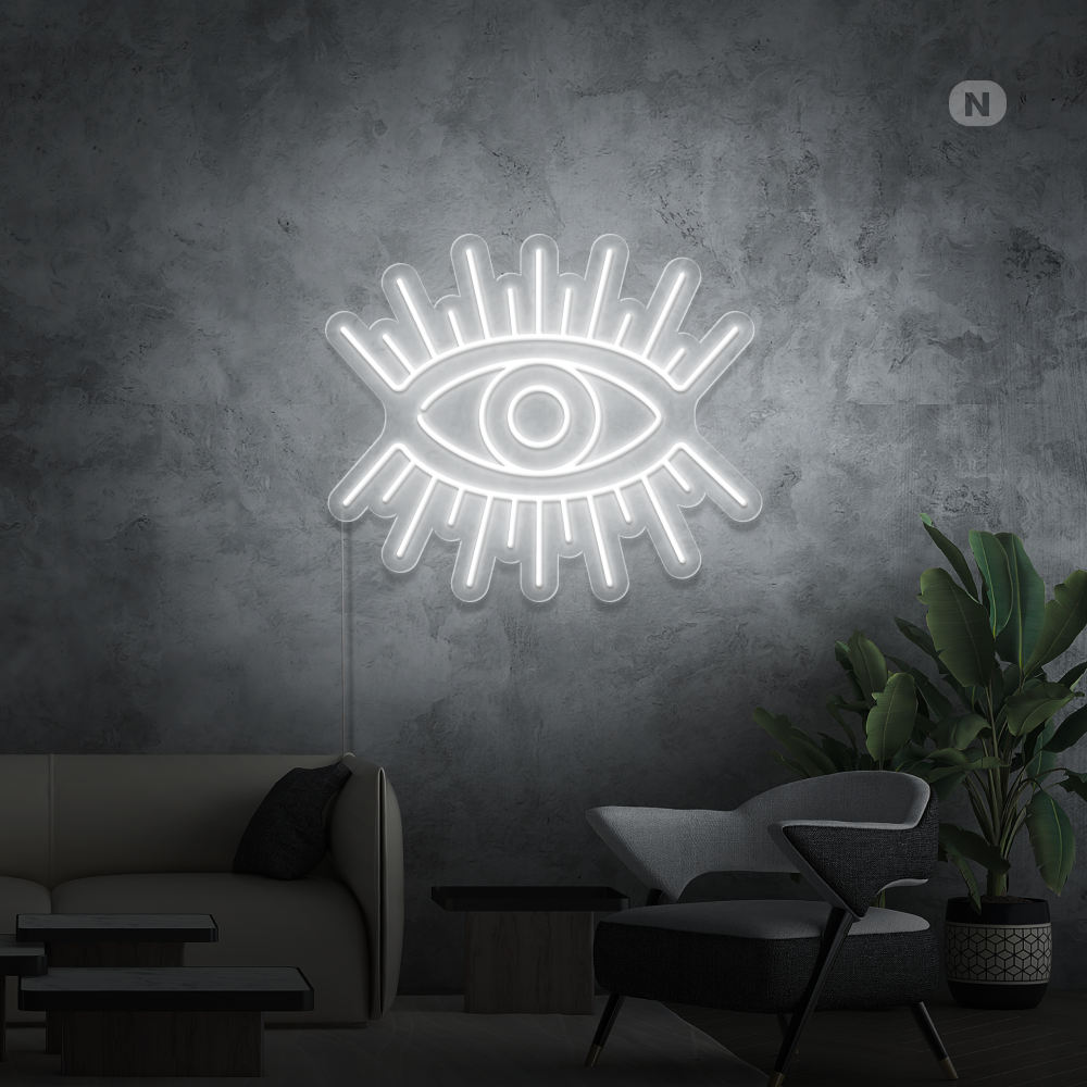 Cartel neon Ojo artístico