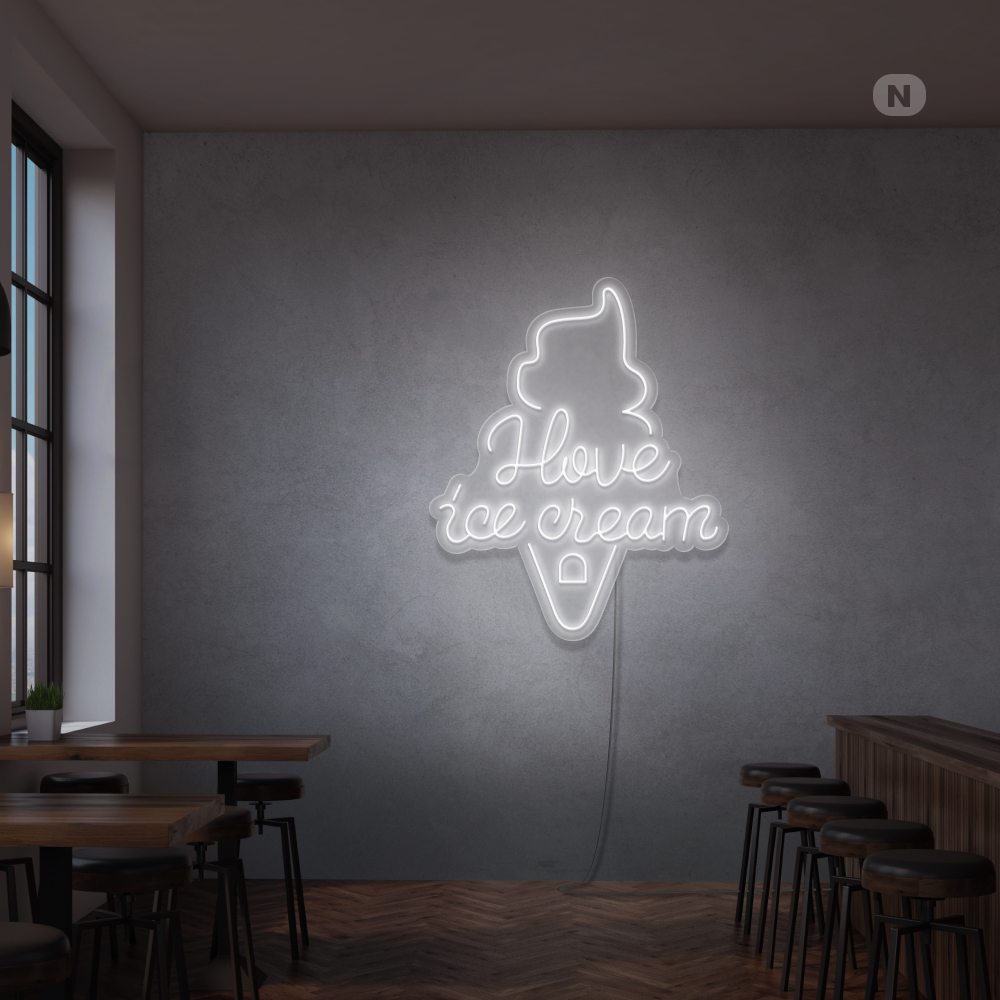 Cartel neon I love ice cream