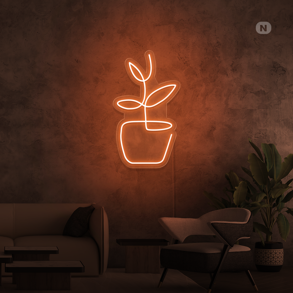 Cartel neon Maceta