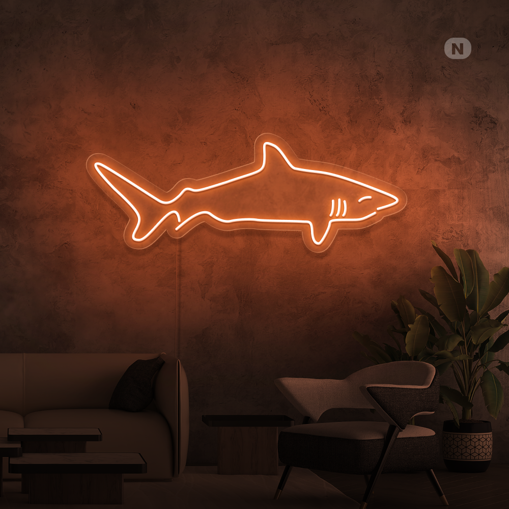 Cartel neon Tiburón