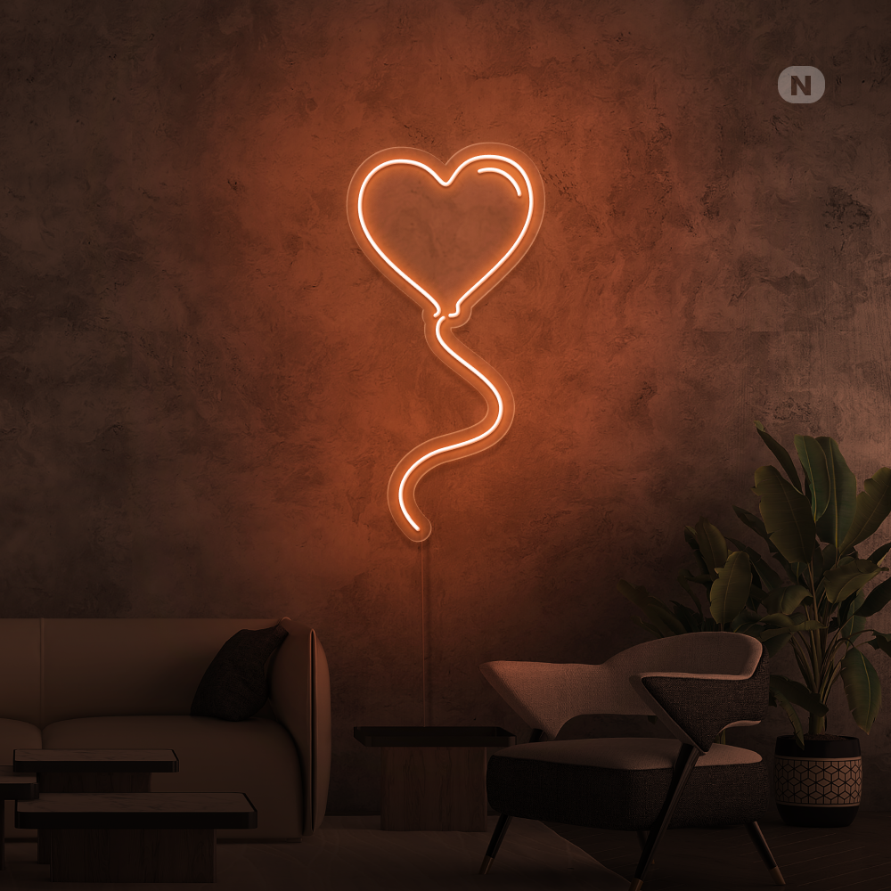Cartel neon Globo del amor