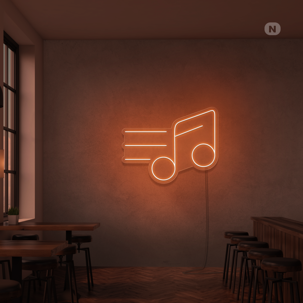 Cartel neon Nota musical