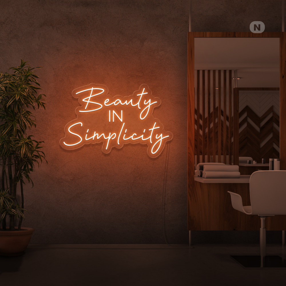 Cartel neon Beauty in Simplicity