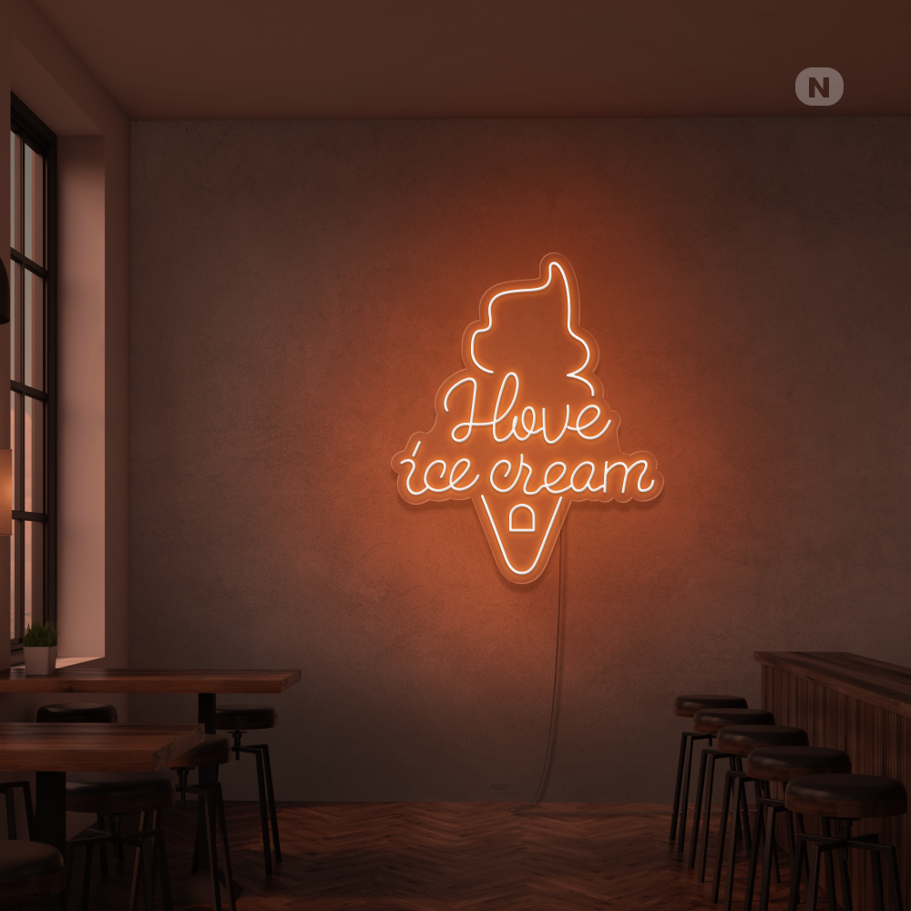Cartel neon I love ice cream