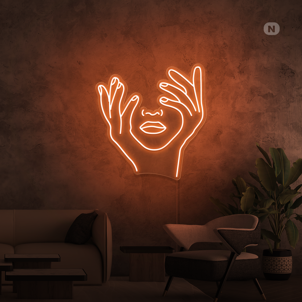 Cartel neon Rostro artístico