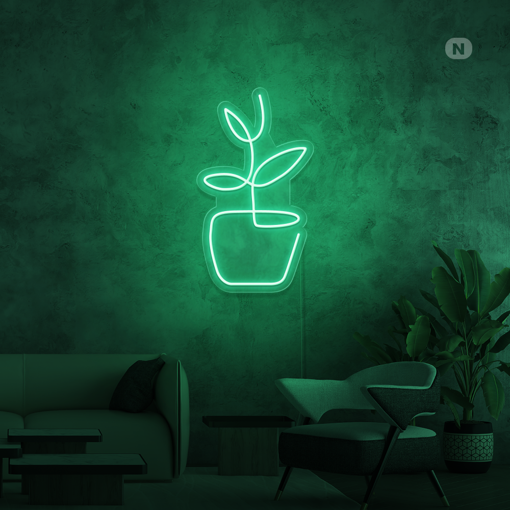 Cartel neon Maceta