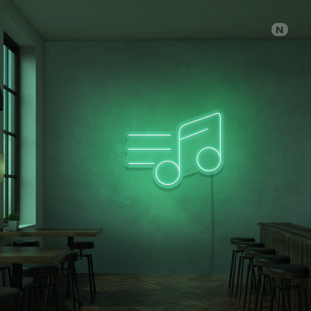 Cartel neon Nota musical