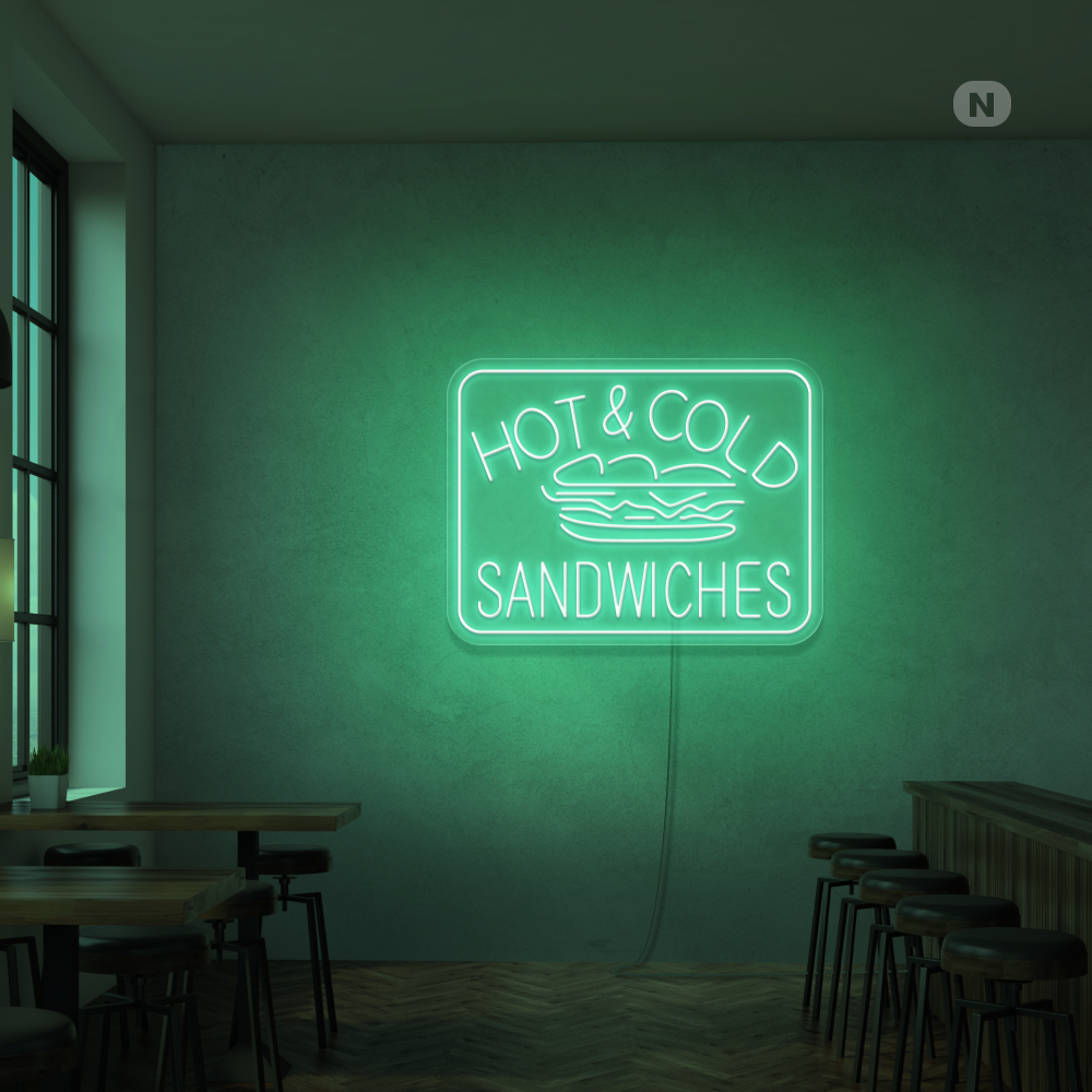 Cartel neon Hot & Cold Sandwiches