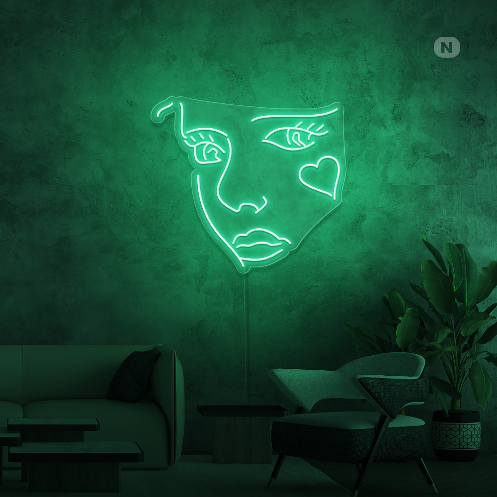 Cartel neon Cara de Joker