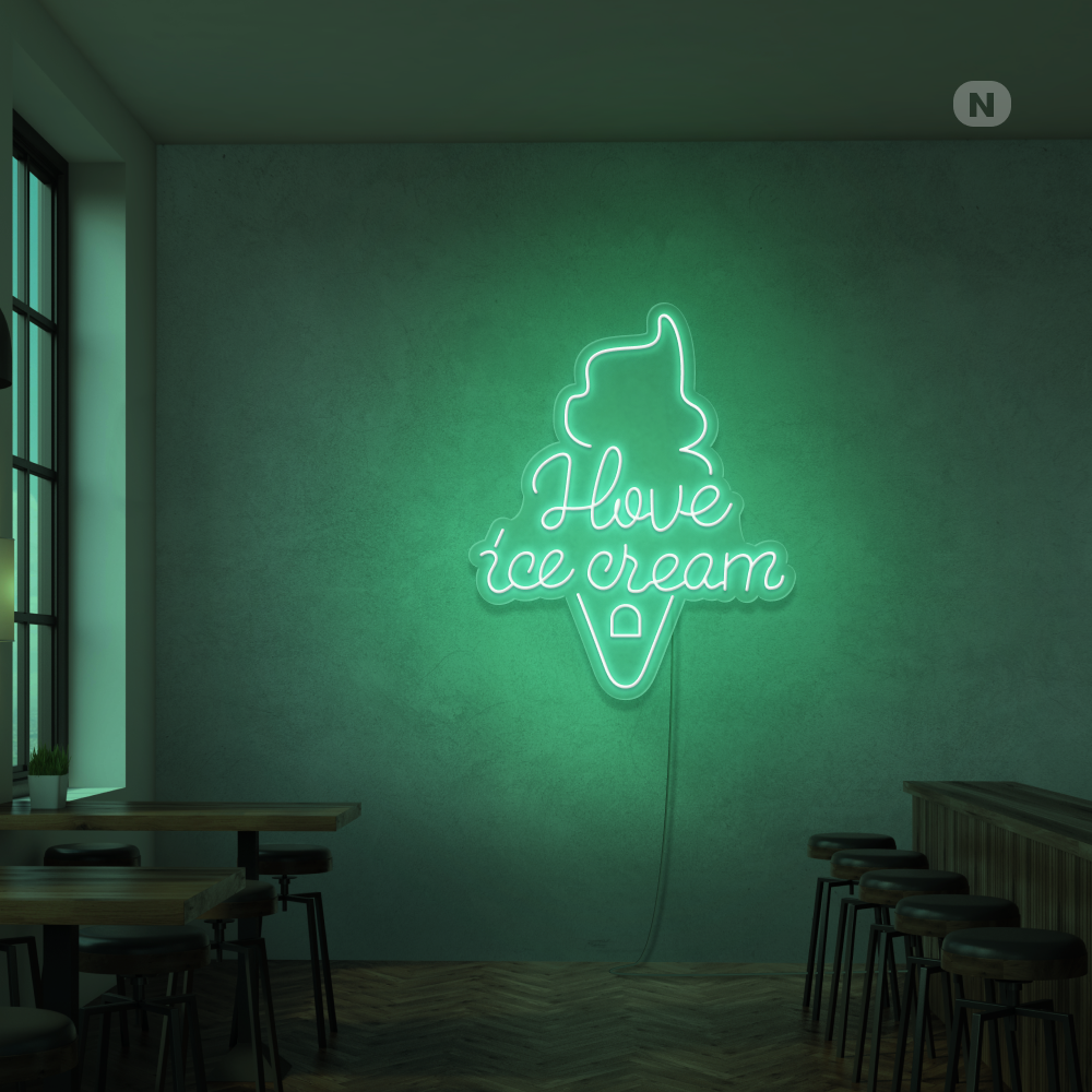 Cartel neon I love ice cream