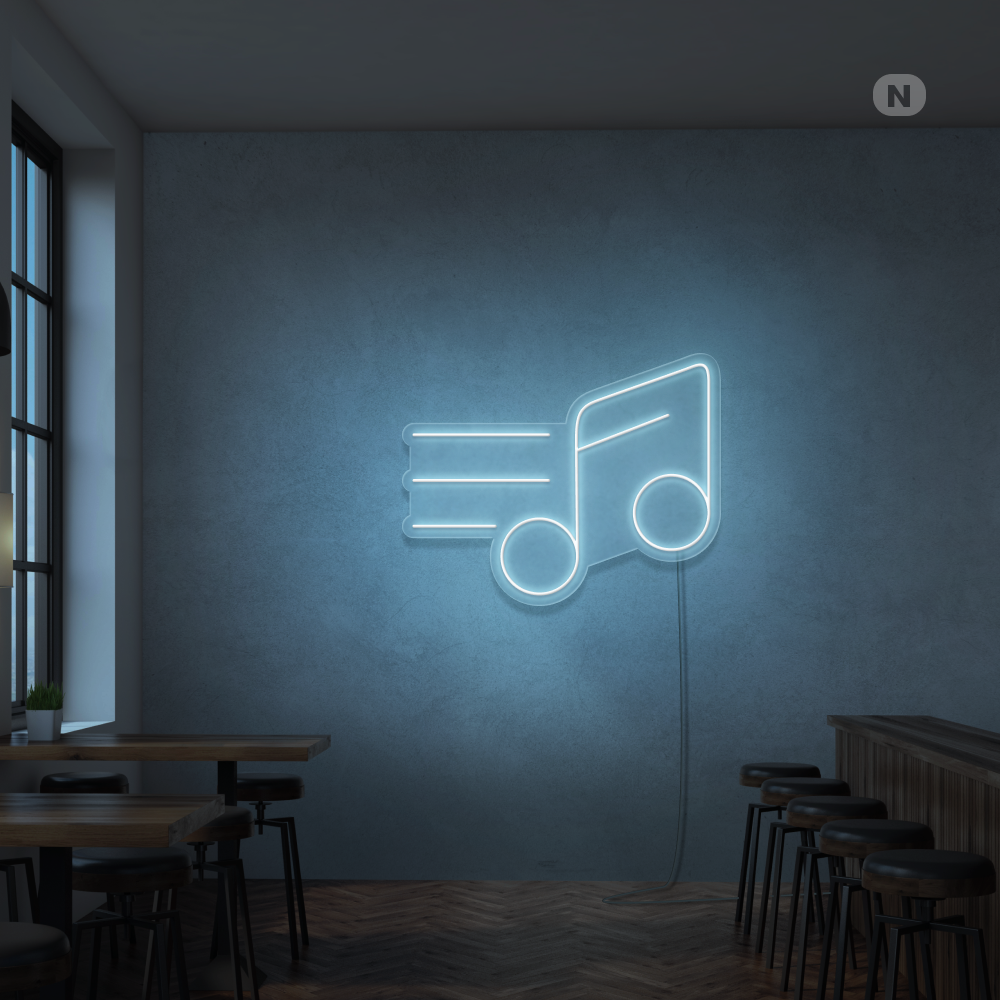 Cartel neon Nota musical