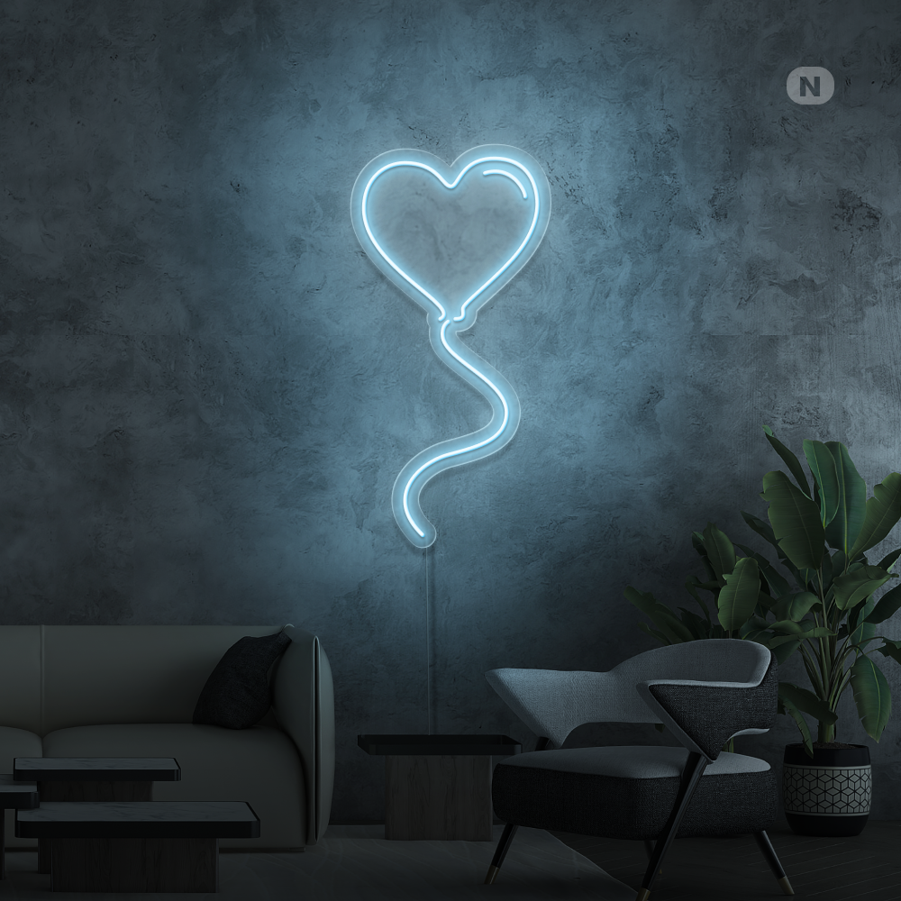 Cartel neon Globo del amor