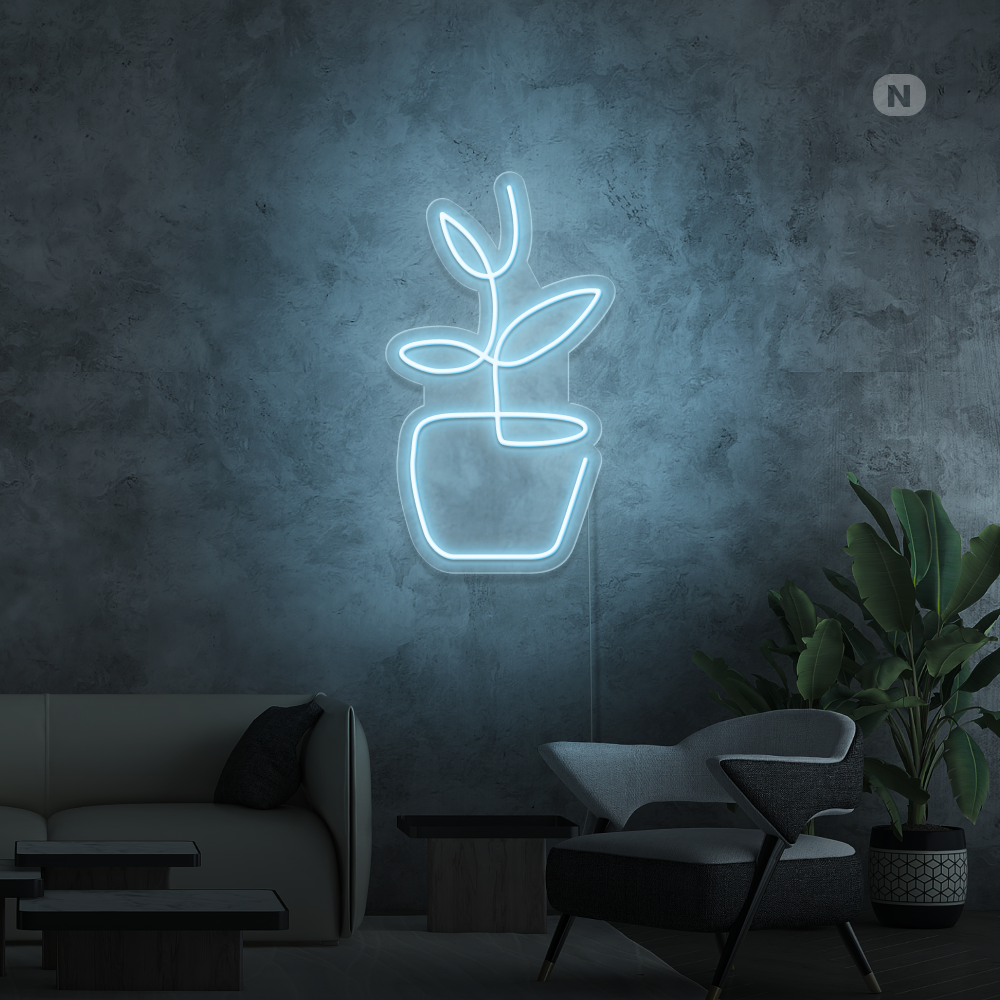 Cartel neon Maceta
