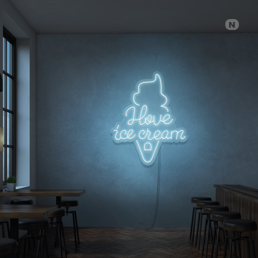 Cartel neon I love ice cream