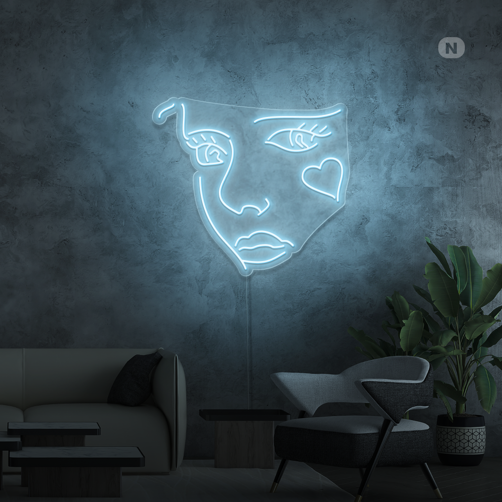 Cartel neon Cara de Joker