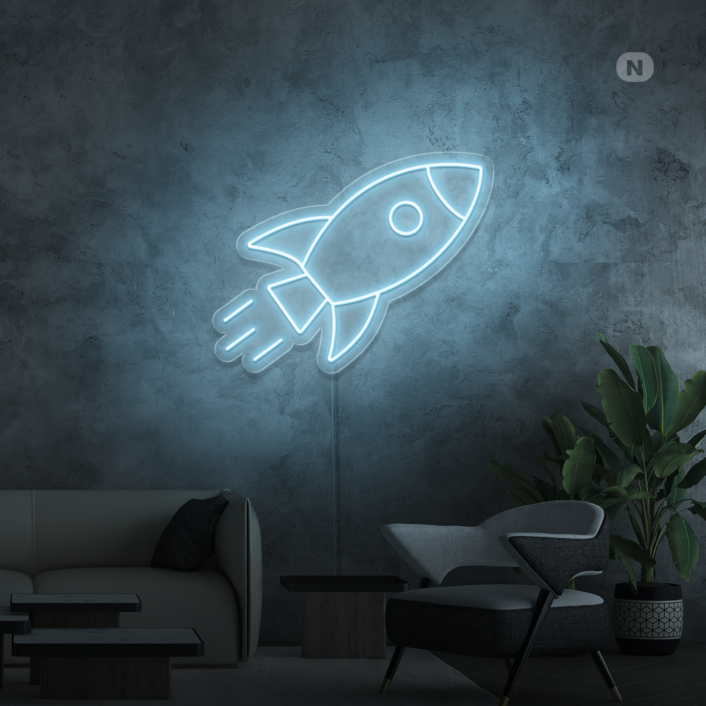 Cartel neon Cohete