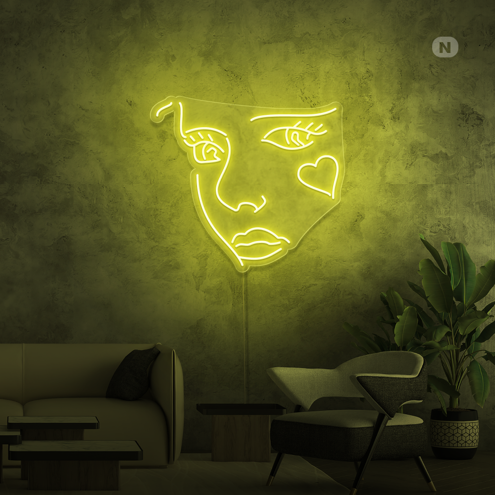 Cartel neon Cara de Joker