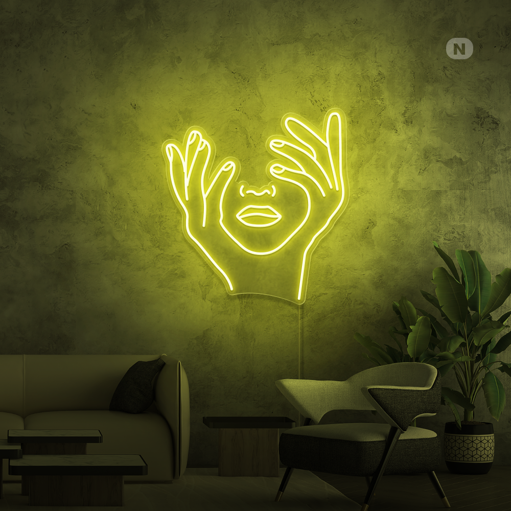 Cartel neon Rostro artístico