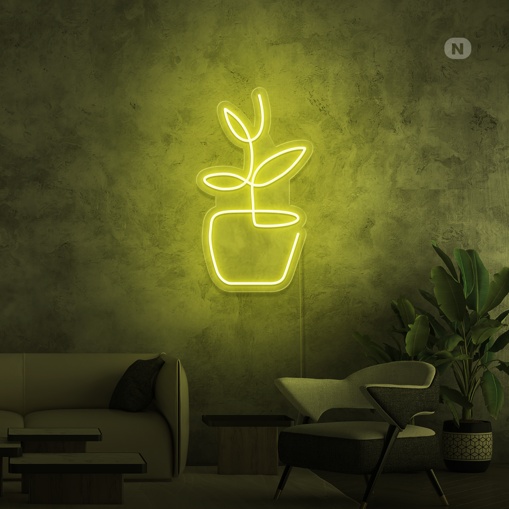 Cartel neon Maceta