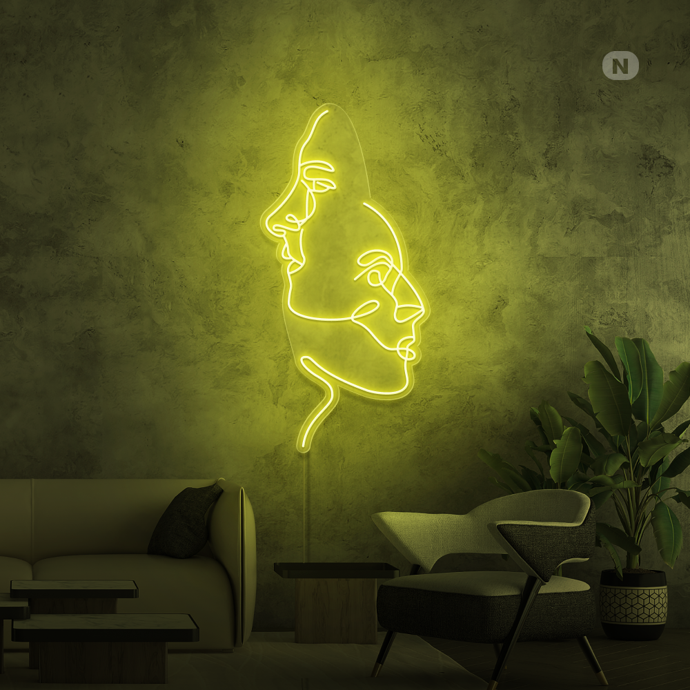 Cartel neon Los rostros