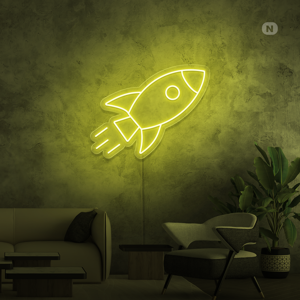 Cartel neon Cohete