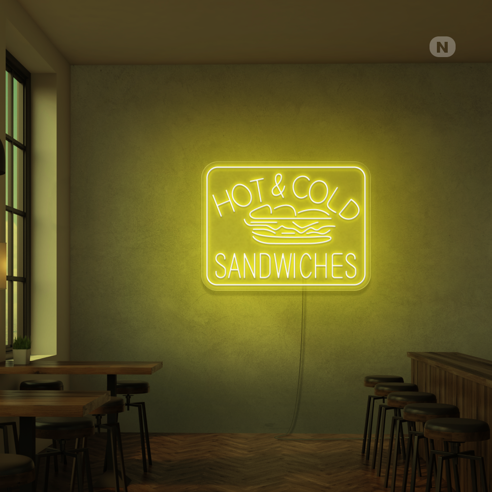 Cartel neon Hot & Cold Sandwiches