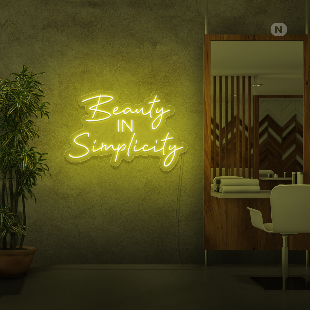 Cartel neon Beauty in Simplicity