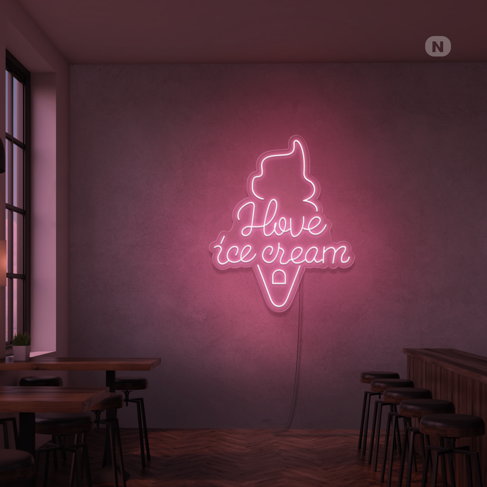 Cartel neon I love ice cream