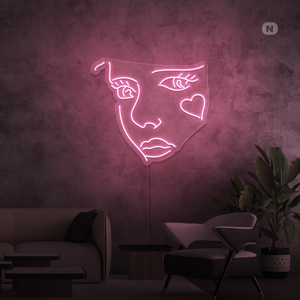 Cartel neon Cara de Joker