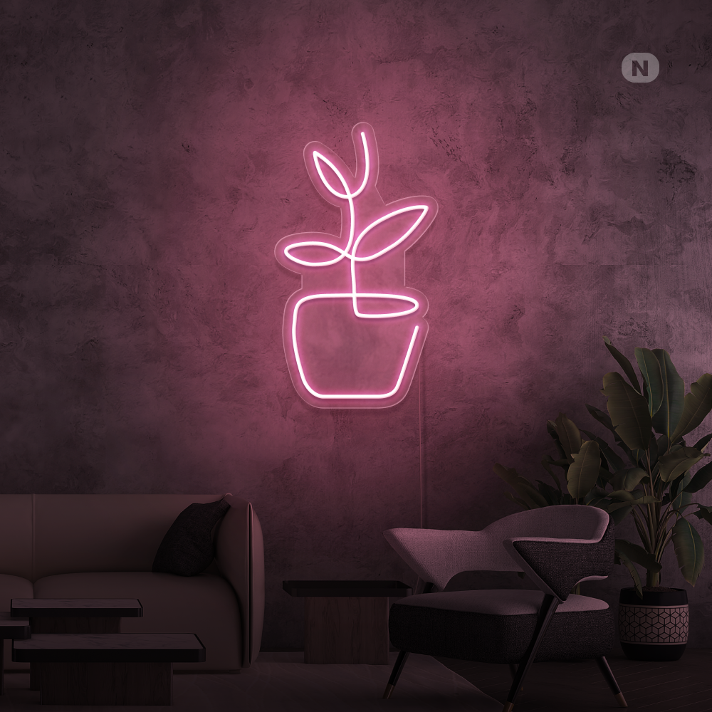 Cartel neon Maceta