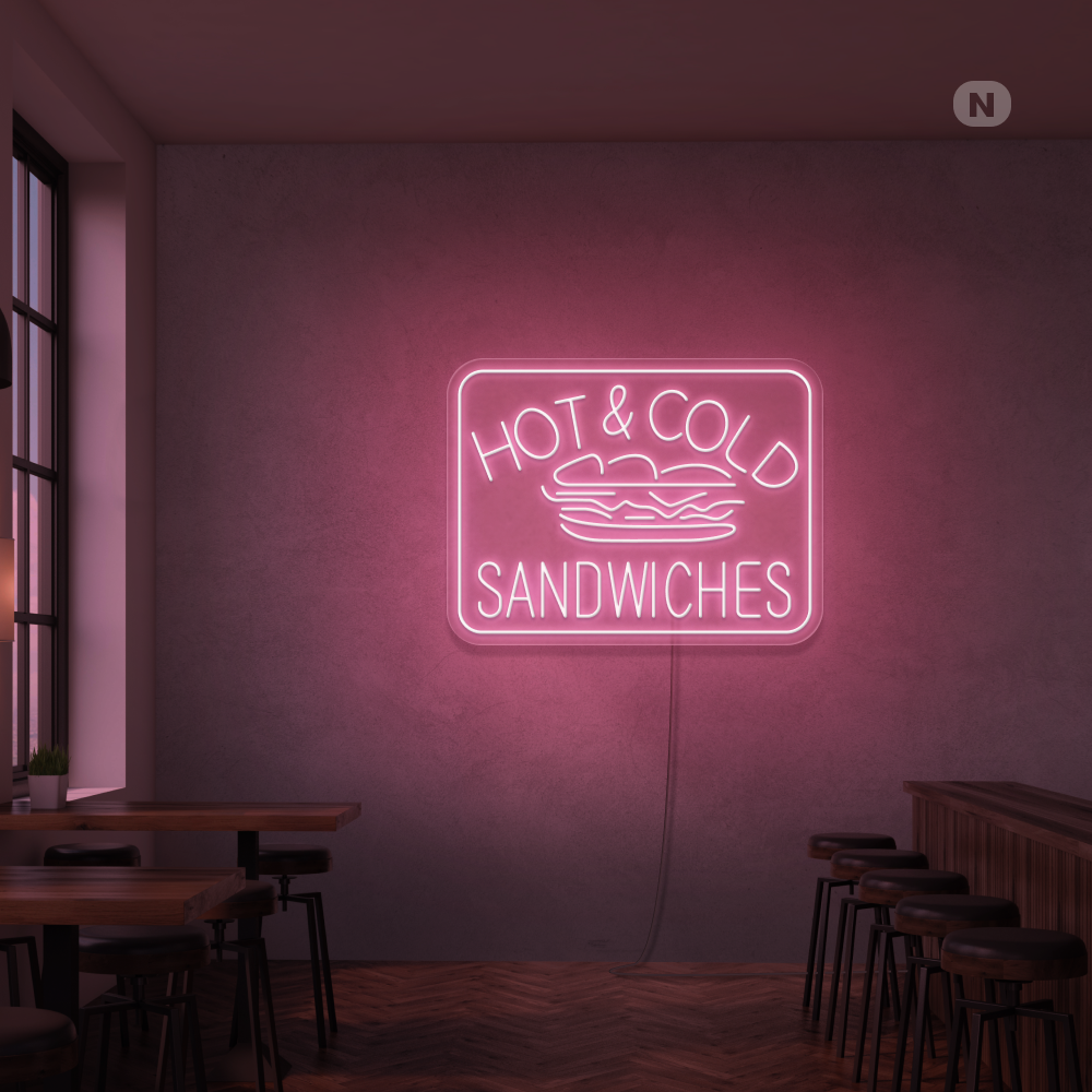 Cartel neon Hot & Cold Sandwiches