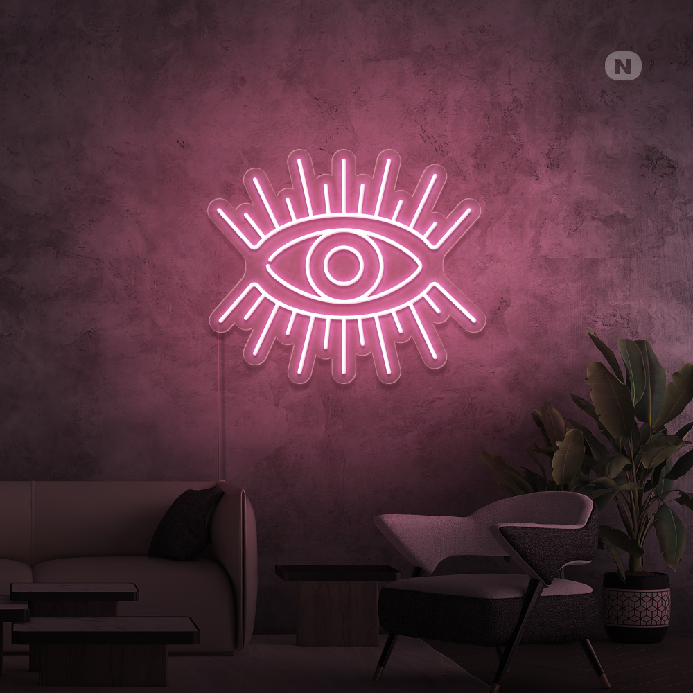 Cartel neon Ojo artístico