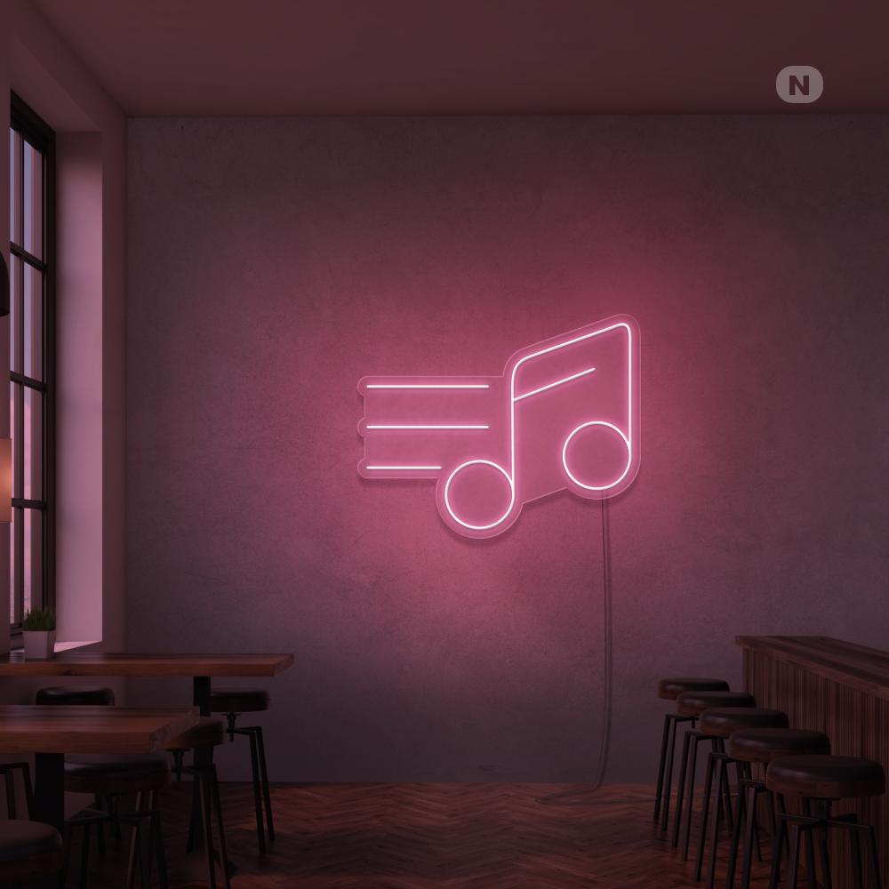 Cartel neon Nota musical