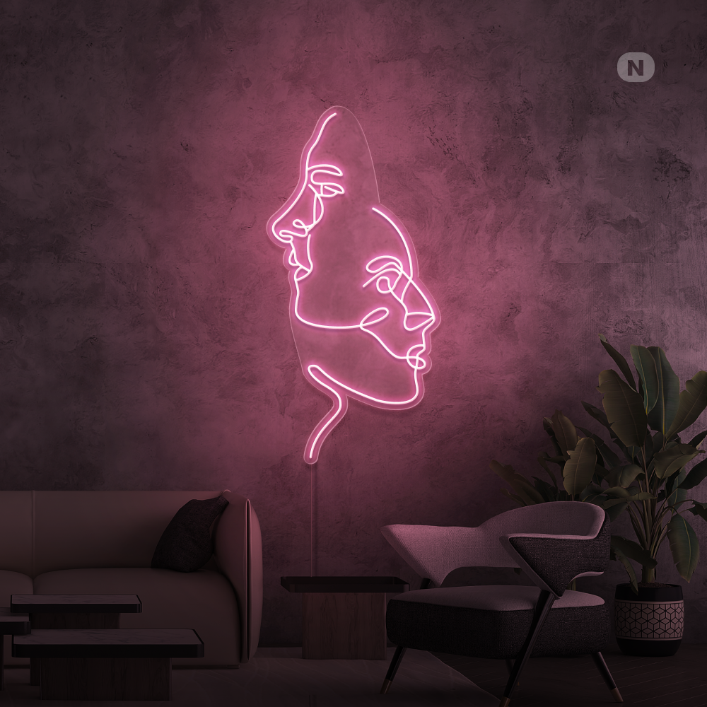 Cartel neon Los rostros