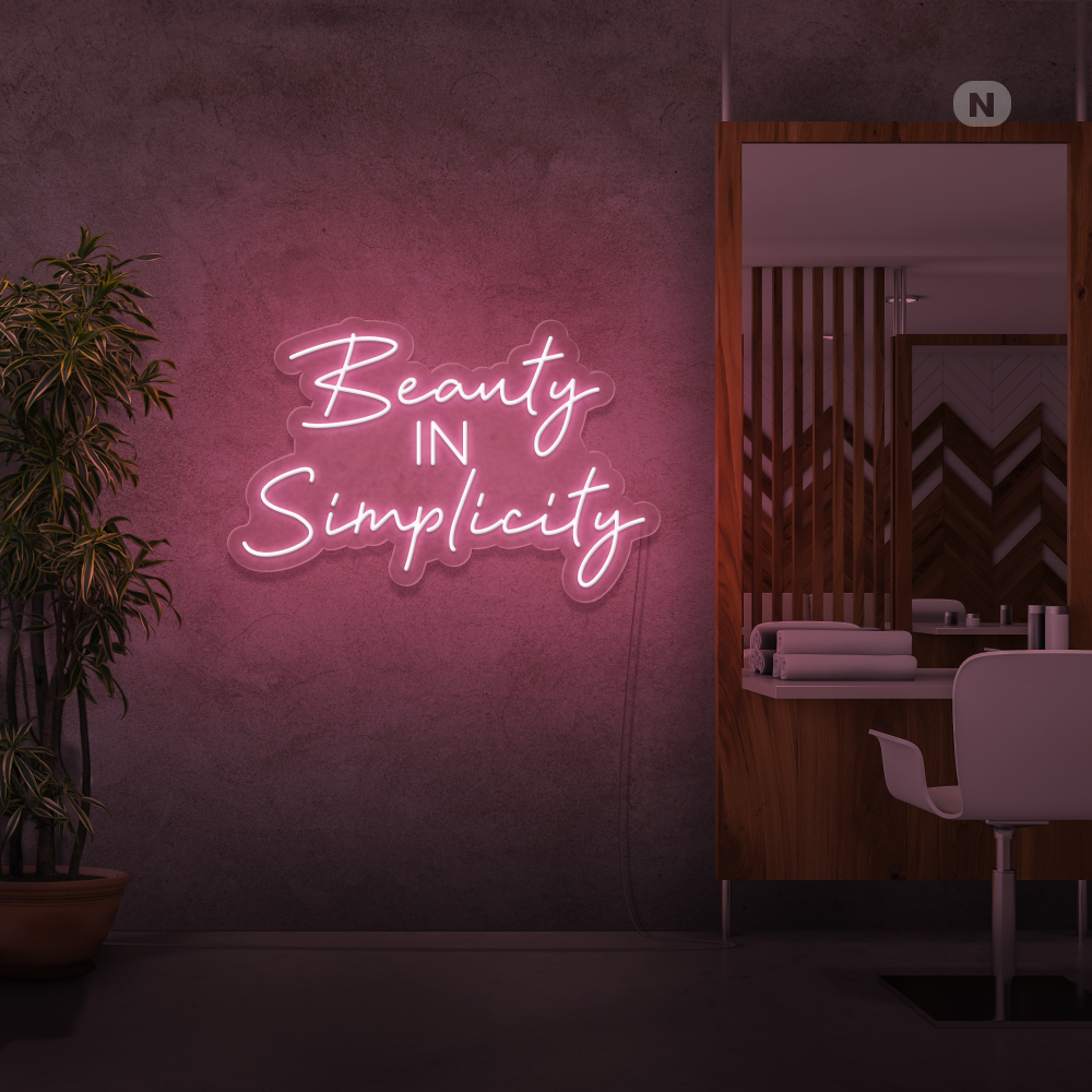 Cartel neon Beauty in Simplicity