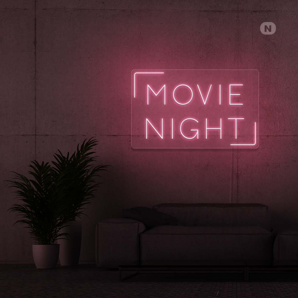 Cartel neon Movie Night
